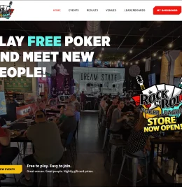 Screenshot of the Rock ‘n’ Roll Poker League website