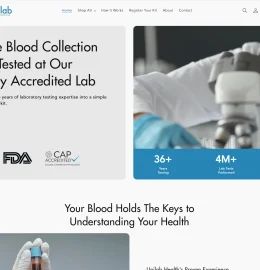 Screenshot of the UniLab Health website